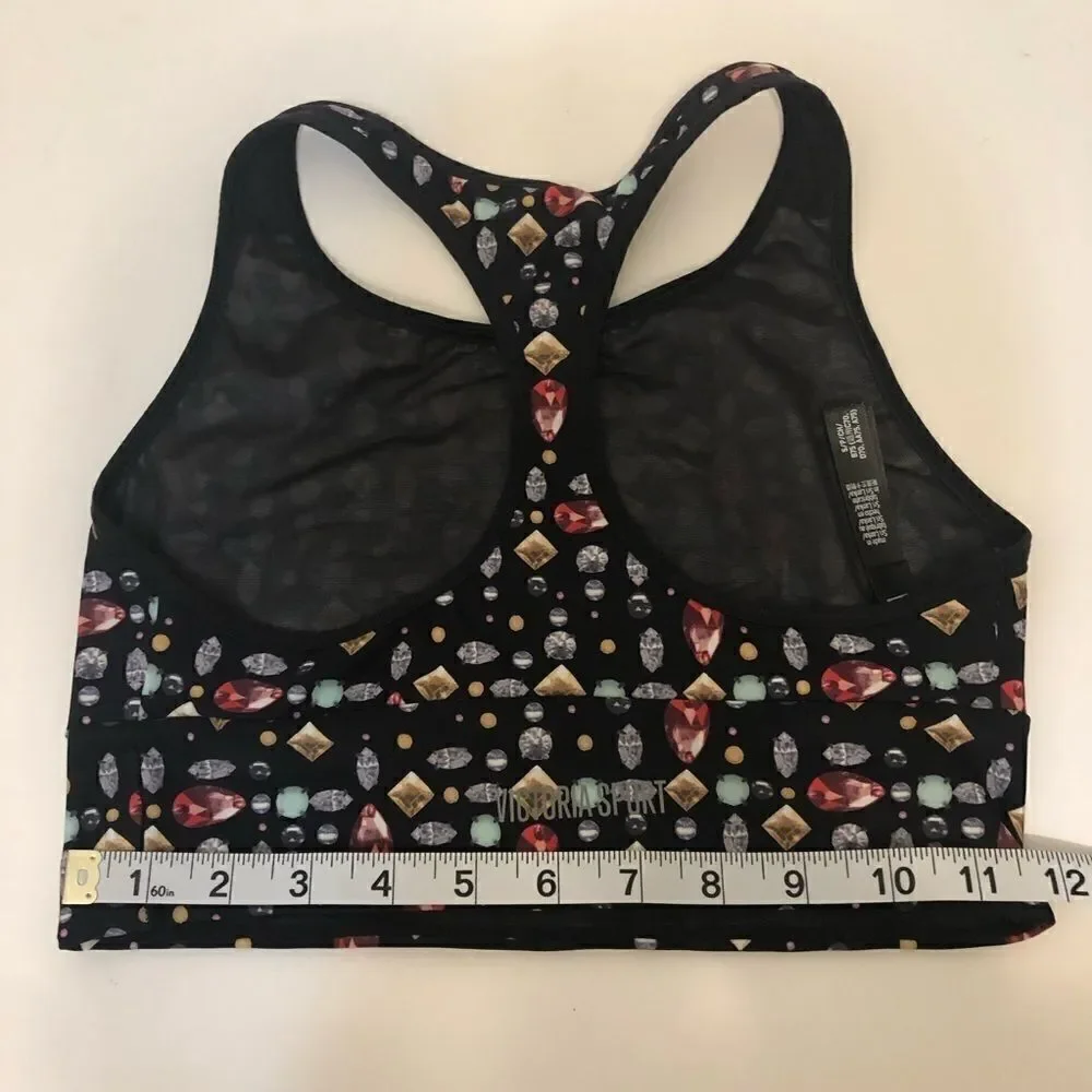 Victoria’s Secret Sports bra black jewel NWOT -S